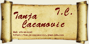 Tanja Cacanović vizit kartica